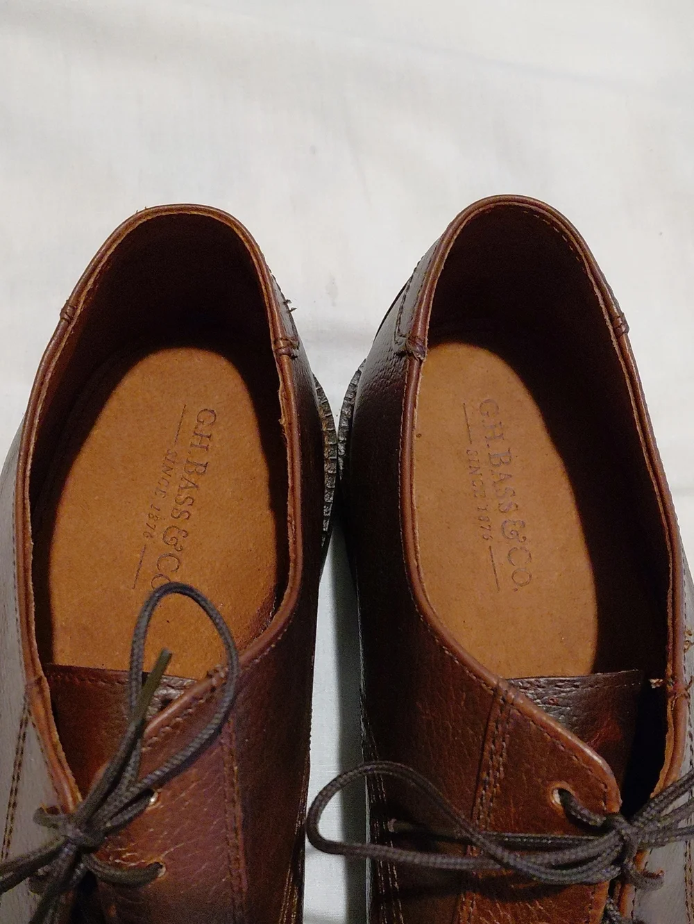 GH Bass Pebbled Leather Derby Style Men's Shoe Size 12 Dark Brown